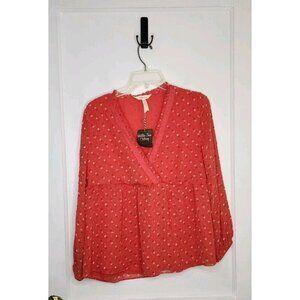 NWT MATILDA JANE Lets Go Together Must Be Love Top Blouse Size Small Swiss Dot